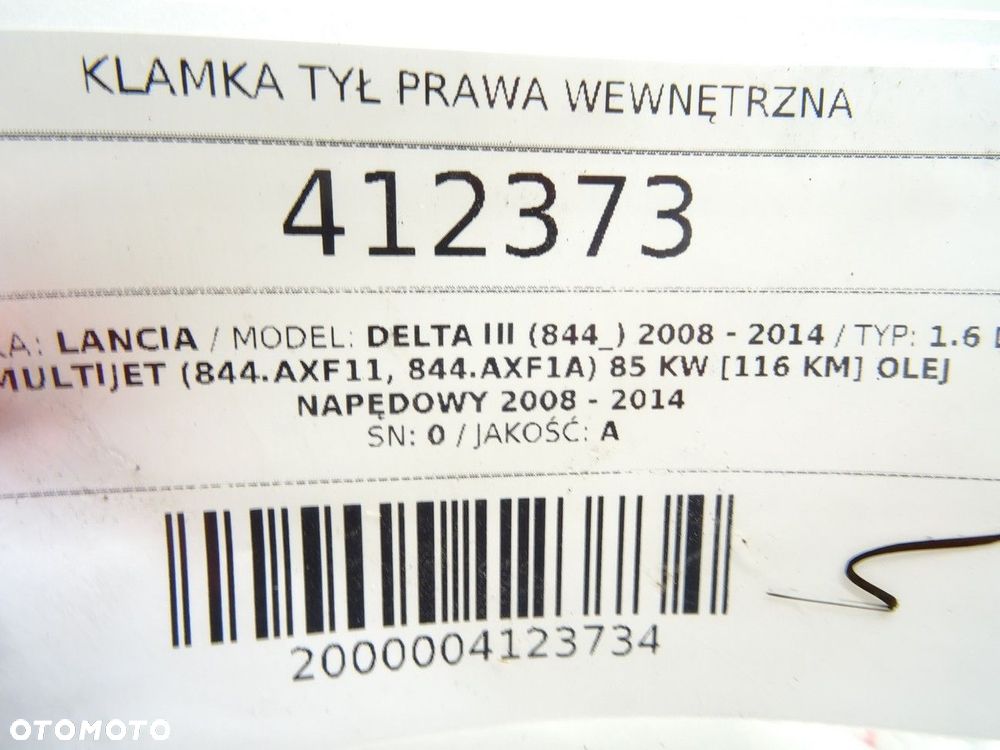 KLAMKA TYŁ PRAWA WEWNĘTRZNA  LANCIA DELTA III (844_) 2008 - 2014 1.6 D Multijet (844.AXF11, - 5