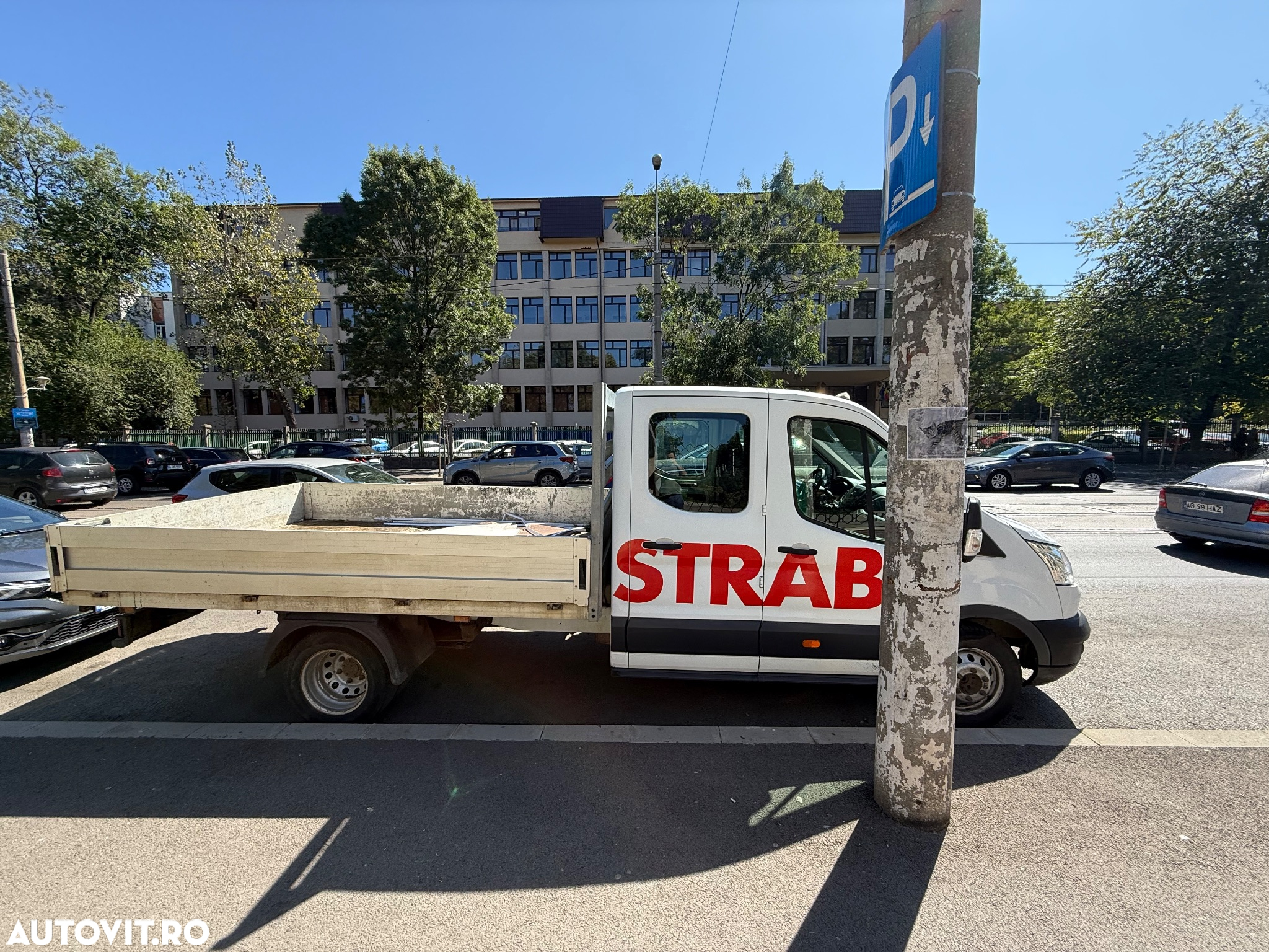 Ford Transit 2017 2.2tdi Punte Dubla 7 locuri  Bena Aluminiu TVA Camioneta Dokka 7 locuri Carosata Pick-Up Unic Proprietar de noua Reprezentanța Ford Carte Service Istoric Complet km reali Clima AC Nu Mercedes Sprinter VW crafter Boxer Peugeot - 24