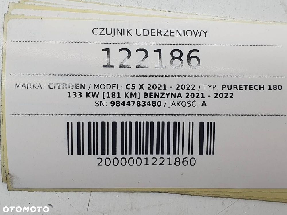 CZUJNIK UDERZENIOWY AIRBAG CITROEN C5 X 9844783480 - 5