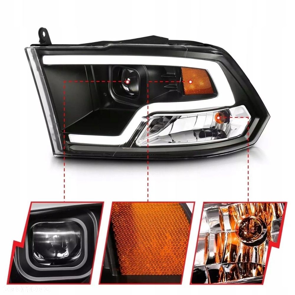 Reflektor Lampa L+R LED Europa Soczewka h7 Dodge Ram IV 4 2008-2024 Classic - 9