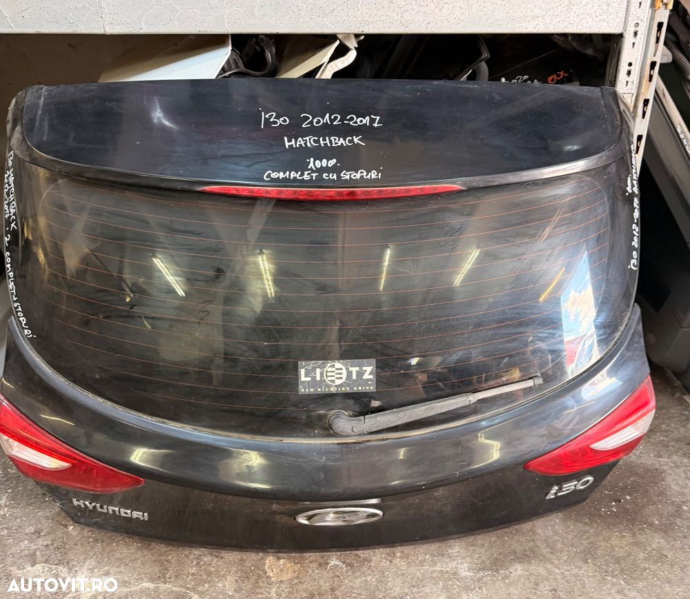 Haion complet HYUNDAI I30 hatchback an 2012-2017 cu stopuri, luneta, stergator - 3