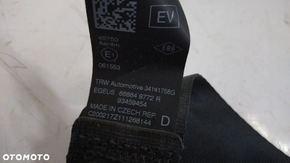 PAS PRAWY PASAŻERA TRAFIC III VIVARO B PRIMASTAR TALENTO 15- 34144152C NO V024/018 - 2