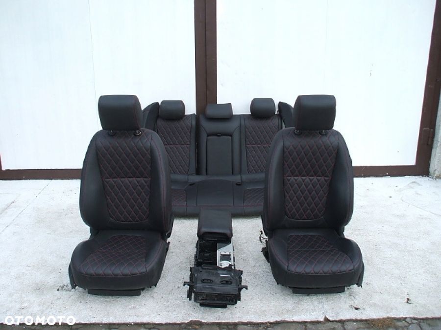 JAGUAR XF X250 lift FOTELE FOTEL komplet skóra czerwona nitka - 1
