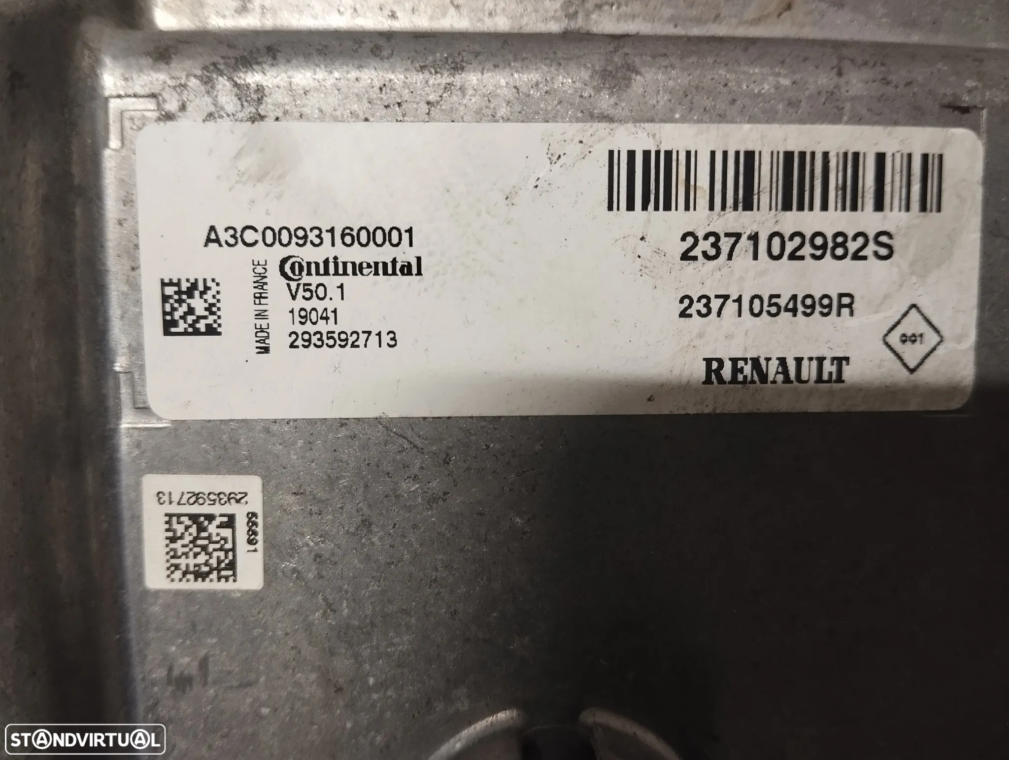 UNIDADE / CENTRALINA DO MOTOR RENAULT CLIO IV 0.9TCE 237102982S 237105499R A3C0093160001 - 3