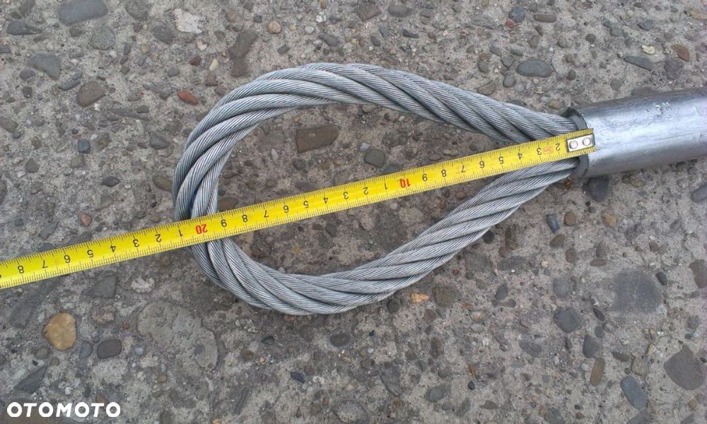 HOL Ciężarowy TIR - 5 metrów - STALOWA Lina Holownicza  BARDZO WYTRZYMAŁA 30 TON  Koparka Betoniarka - 10