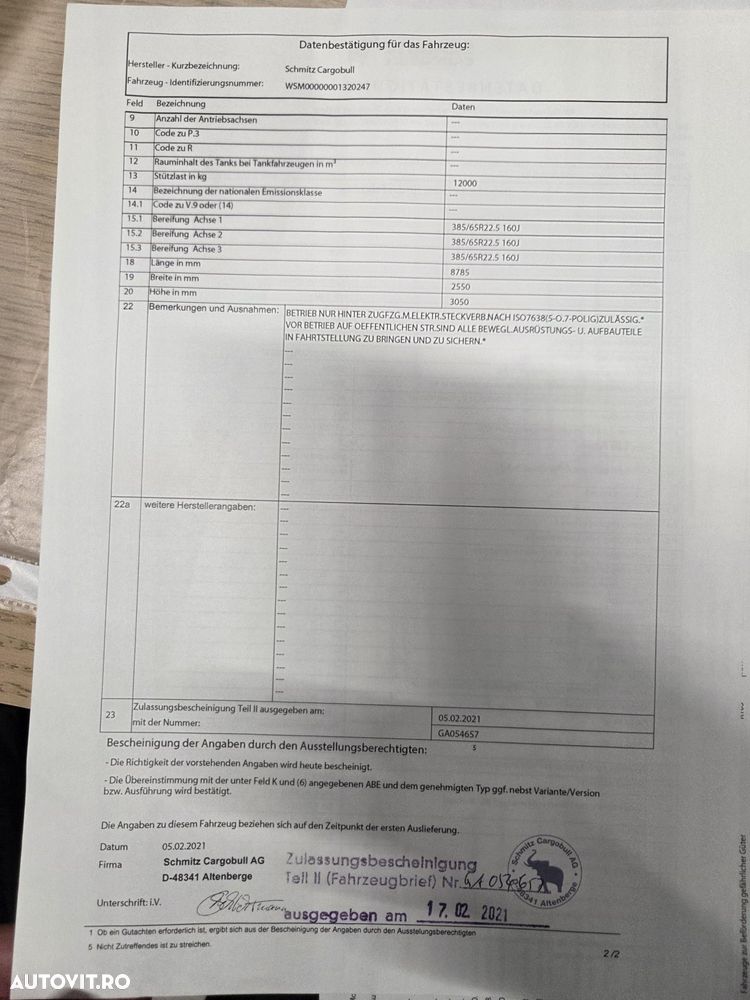 Schmitz Cargobull SKI 24, 2021, 28mc, axa liftabila, scena vizitare, prelata, posibilitate leasing 4 ani-PROMOTIE 239000 Eur+Tva - 15