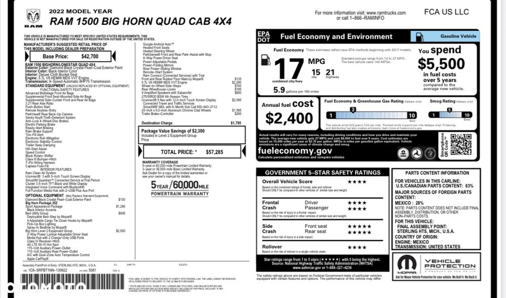 RAM 1500 5.7 Quad Cab Bighorn - 9