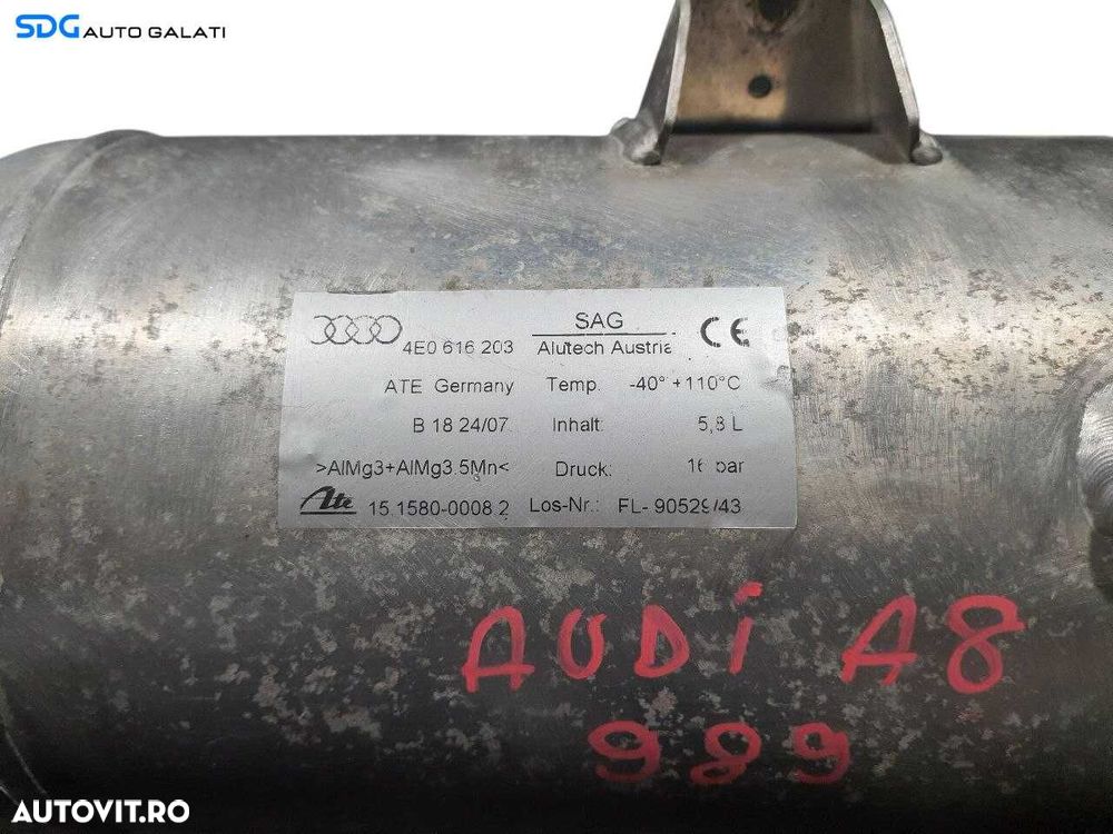 Butelie Rezervor Presiune Perne Aer Suspensie Audi A8 D3 2002 - 2010 Cod 4E0616203 [N2701] - 7