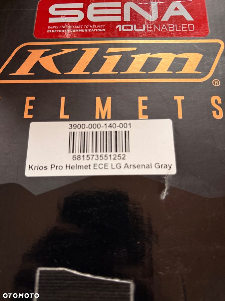Kask Klim Krios Pro Carbon LG ARSENAL GRAY  + Dedykowany Interkom wysokiej klasy SENA 10U + Pilot Klim do interkomu - 13