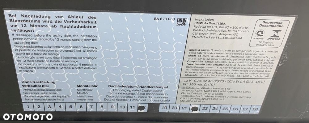 45 AKUMULATOR AGM BMW 92 Ah 850A 12V 2021 ROK 6806752 6806755 - 3