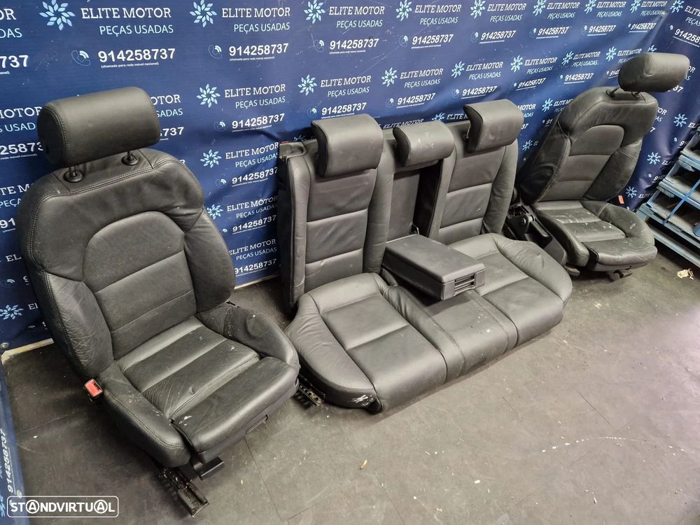 Jogo de bancos usados AUDI A4 B7 S-LINE CARRINHA PELE PRETOS AQUECIDOS - 2