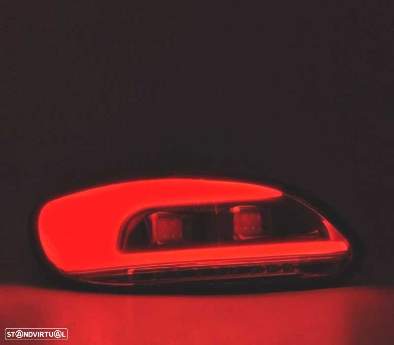 FAROLINS TRASEIROS CARDNA LED PARA VOLKSWAGEN VW SCIROCCO 08-14 LIGHT BAR VERMENHO CROMADO - 2