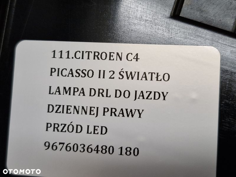 CITROEN C4 PICASSO II 2 ŚWIATŁO LAMPA DRL DO JAZDY DZIENNEJ PRAWY PRZÓD LED 9676036480 - 13