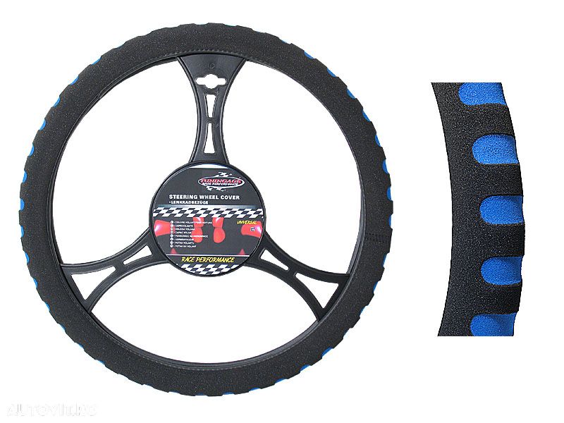 Husa volan albastru , din burete, diametru 37-39cm - 1
