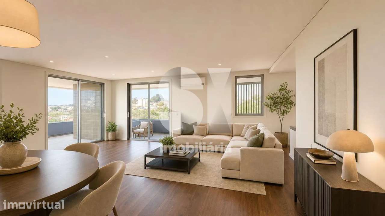 T4 na Maia com ampla varanda, piscina, ginásio e coworking - Grande imagem: 2/50