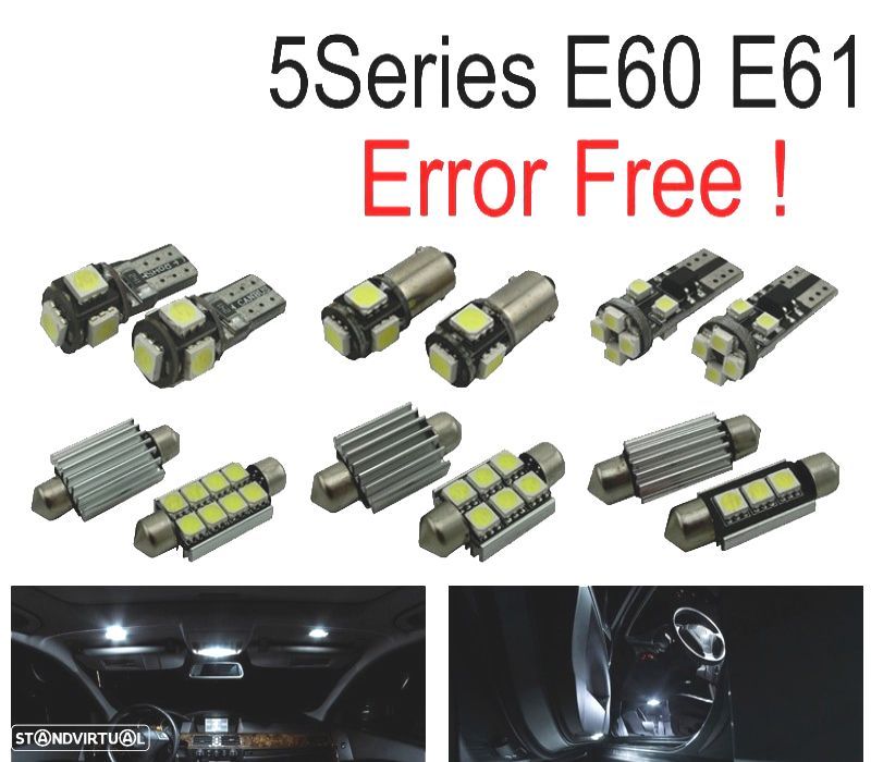 KIT COMPLETO 18 LAMPADAS LED INTERIOR PARA BMW E60 E61 M5 520I 523I 530I XDRIVE 520D 525D 535D 530D - 1