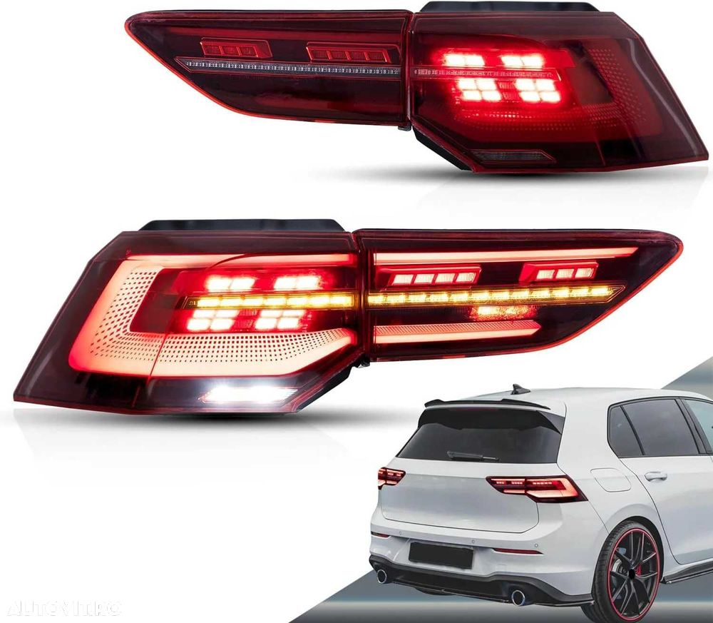 Set Stopuri Full LED Lampi Volkswagen VW Golf 8 MK8, 2020+, Dinamice - 1