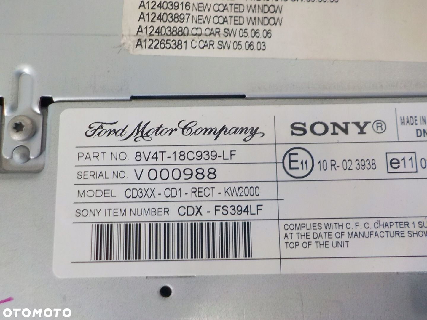 FORD KUGA I RADIO FABRYCZNE SONY DAB MP3 KOD - 2