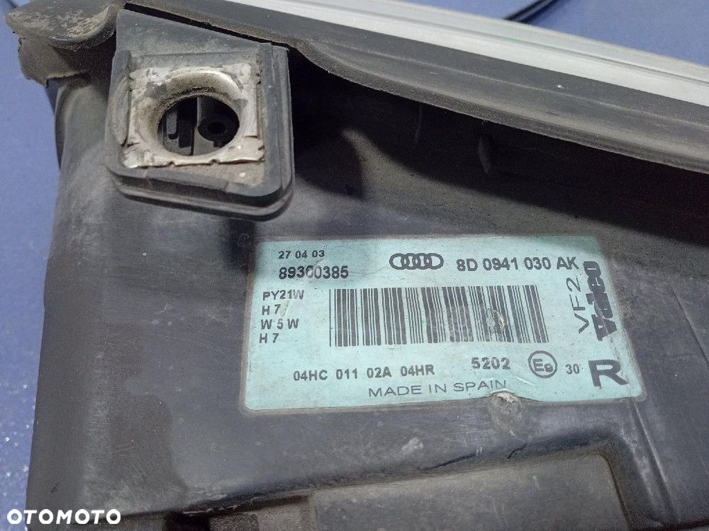 AUDI A4 B5 LIFT 99- REFLEKTOR PRAWY LAMPA H7 EU 8D0941030AK - 5