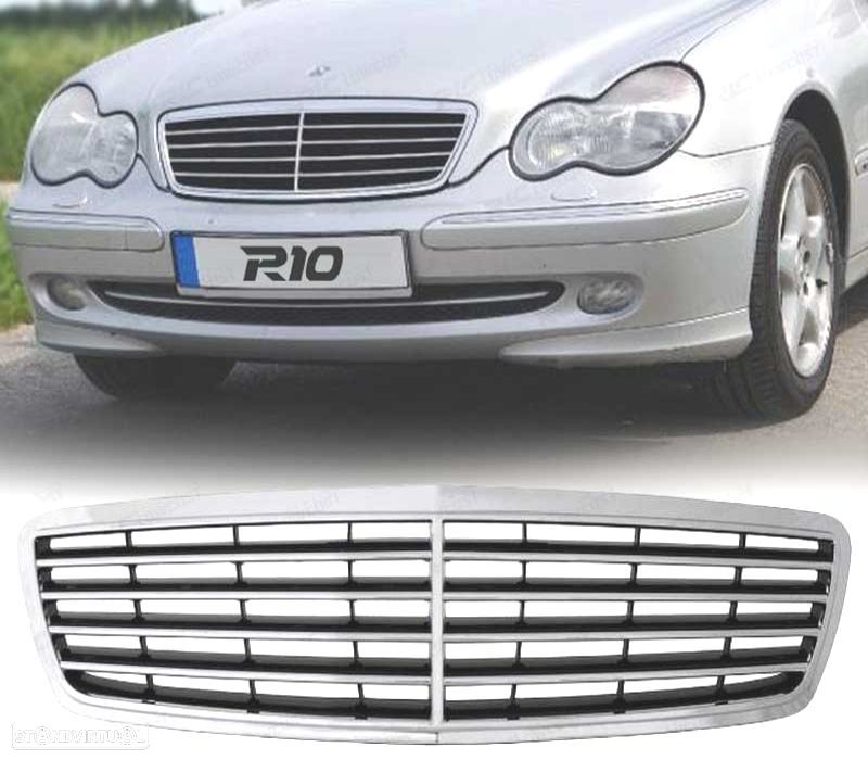 GRELHA FRONTAL MERCEDES CLASE C W203 00-07 CROMADA - 1