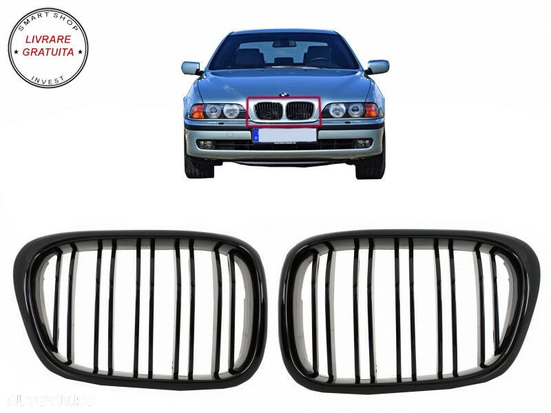 Grile Centrale BMW seria 5 E39 (1997-2003) Piano Black M Design- livrare gratuita - 1