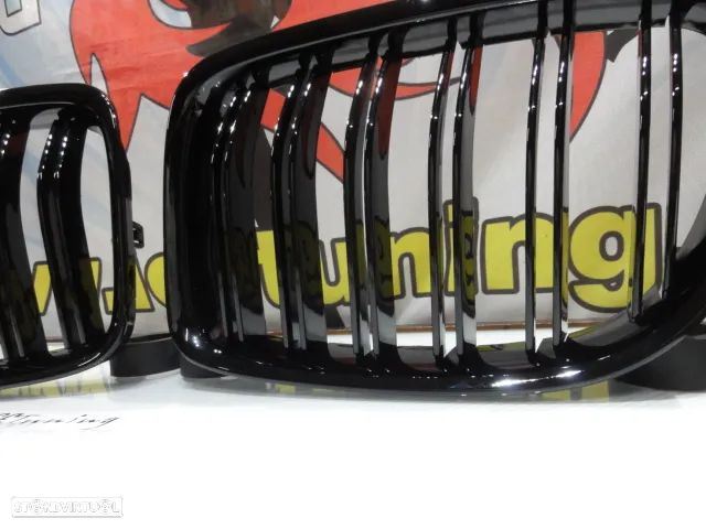 Grelha frontal em preto piano brilhante para BMW X1 E84 2009-2015 M4 look / dupla lâmina em plástico ABS - 7