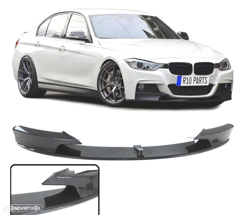 SPOILER LIP FRONTAL BMW F30 F31 LOOK M PERFORMANCE CARBONO - 2