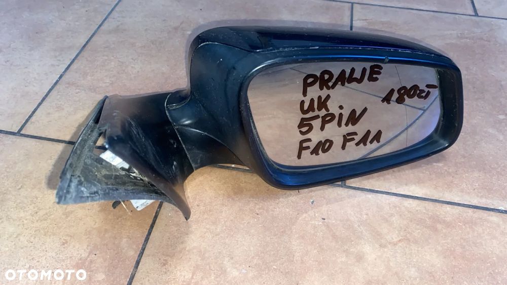 LUSTERKO LUSTRO PRAWE PRAWY PRZÓD BMW 5 F10 5-PIN F01534049931P - 1