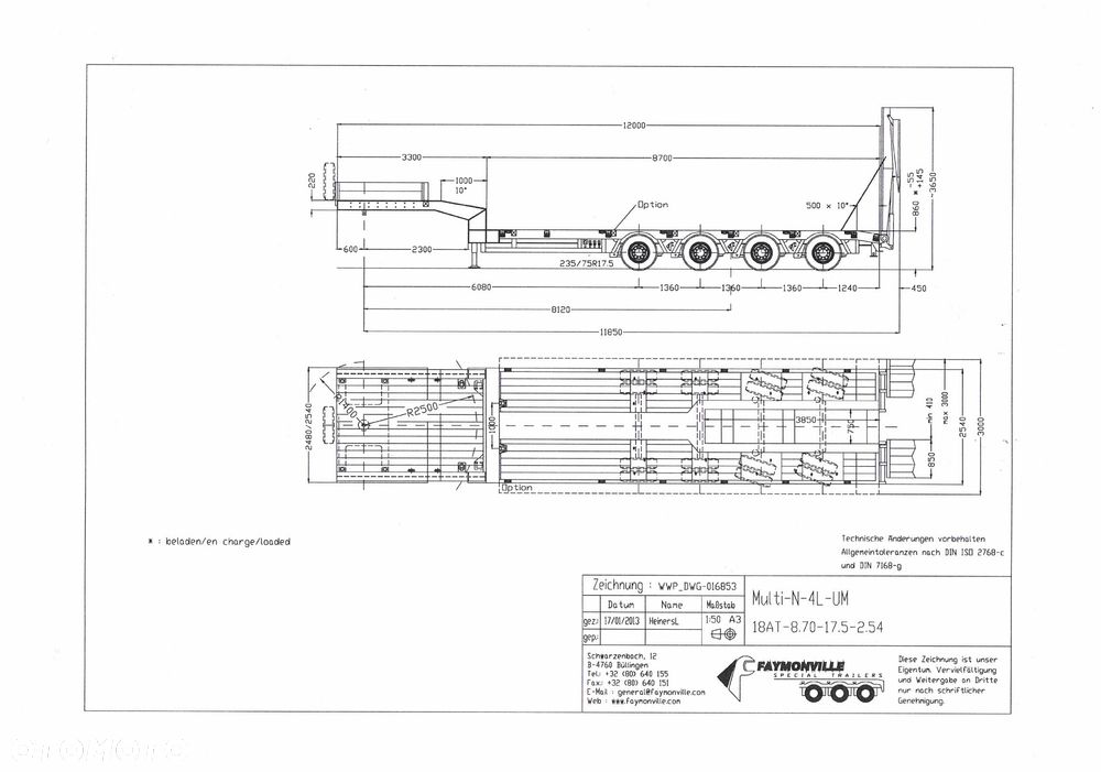 Faymonville Niskopodwoziowa 4-osie Najazdy Hydrauliczne DMC: 65800 kg - 18