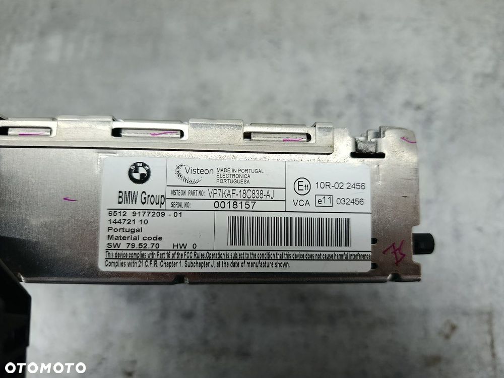 RADIO FABRYCZNE BMW 1 E81 9177209 14472110 VP7KAF-18C838-AJ  VISTEON - 3