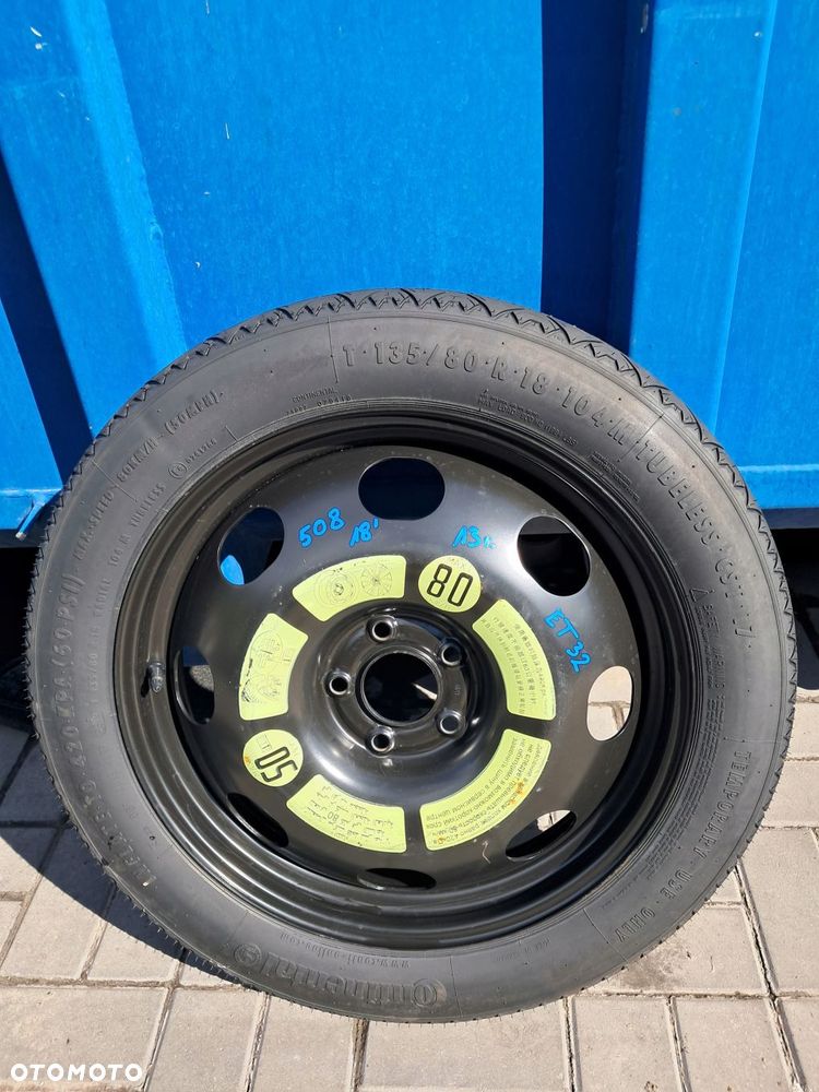 peugeot 508 citroen c5 koło zapasowe dojazdówka 135/80r18 5x108 2013 rok - 1