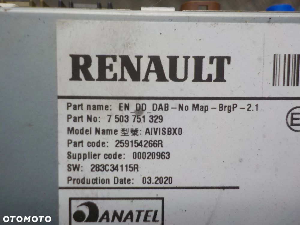 RENAULT CLIO V RADIO NAWIGACJA 259154266R - 2