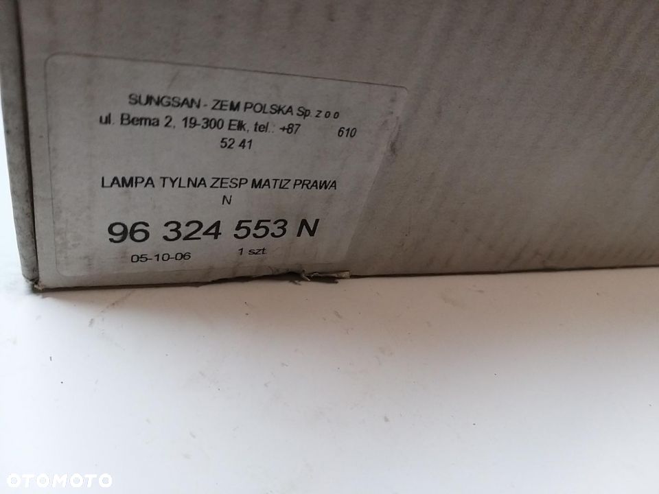 LAMPA TYLNA ZESP. Daewoo MATIZ Prawa 98-08 - 4