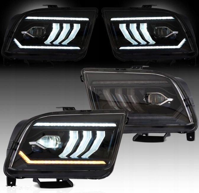 Reflektory Lampy Vland Soczewka Led Black Czarne Ford Mustang V 5 2004-2009 - 4
