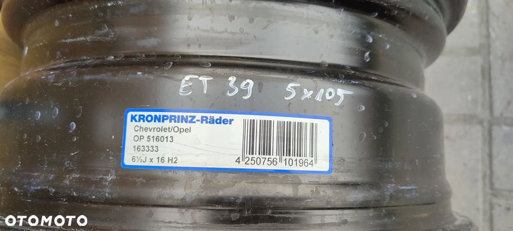 FELGI STALOWE 5x105 6.5Jx16 CALI ET39 OPEL ASTRA J K MOKKA CHEVROLET CRUZE KOMPLET 4 SZTUKI - 9