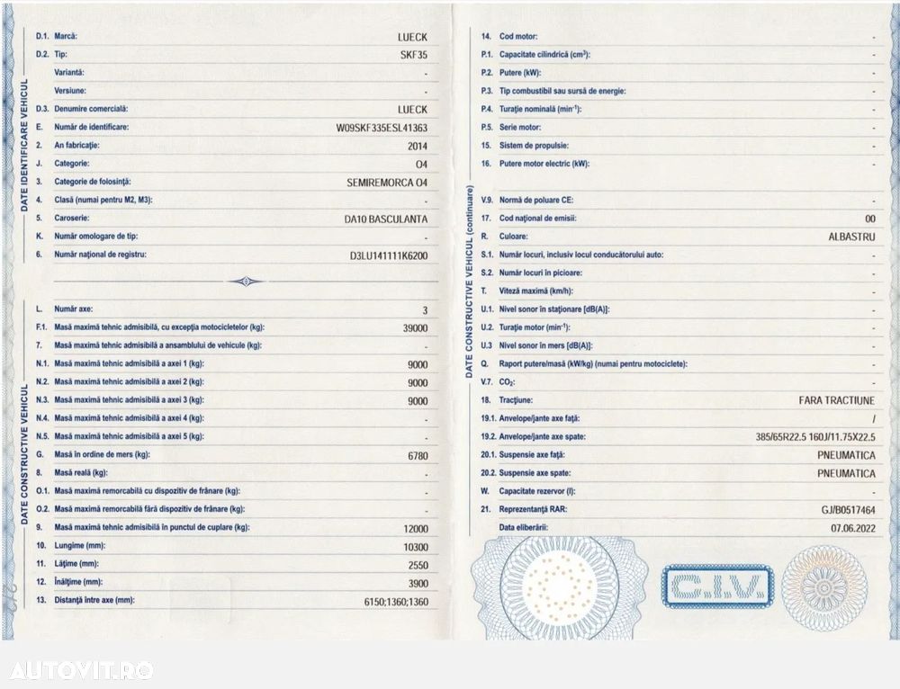 Langendorf Bena LUCK SKF 35 cereale fier agregate vrac semiremorci basculante 50mc - 4