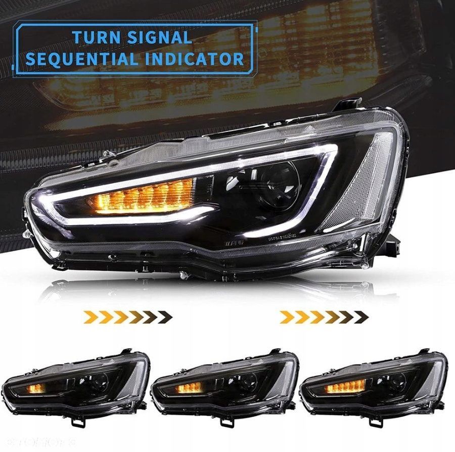Reflektory Lampy kpl Vland LED Neon Tuning Black Mitsubishi Lancer VIII 8 - 6