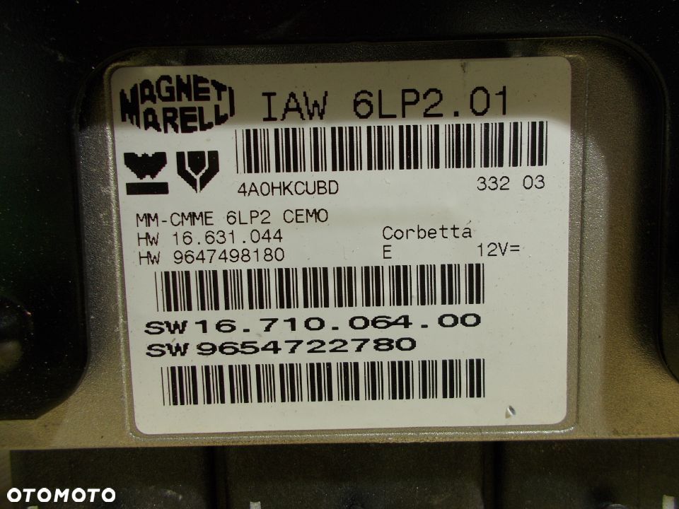 KOMPUTER IMMOBILIZER KLUCZYK PEUGEOT 307 1.4 16V IAW6LP2.01 9648445180 ORYGINAŁ - 6