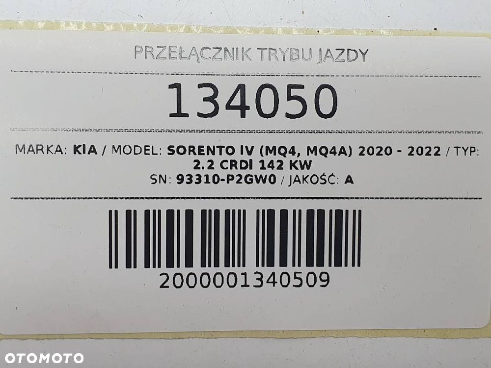 PANEL PRZEŁĄCZNIK TRYBU JAZDY KIA SORENTO IV 93310-P2GW0 - 7