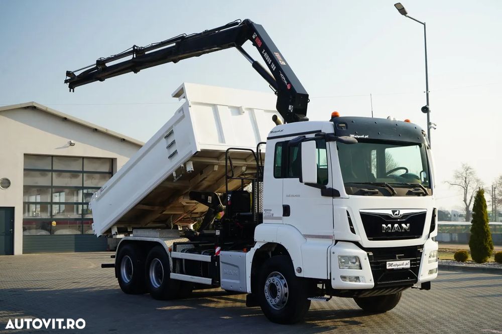 MAN TGS 26.420 / 6x4 / BASCULĂ CU 2 LATE / HIDRODECKER / BORDMATIC + HDS HIAB 188 B-3 / ROTATOR / GRAPER / TELECOMANDĂ / EURO 6 - 6