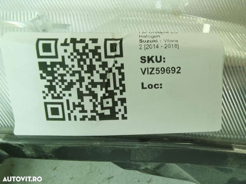 Far Dreapta Cu Halogen Suzuki  Vitara 2 2014 2015 2016 2017 2018 Origi - 8