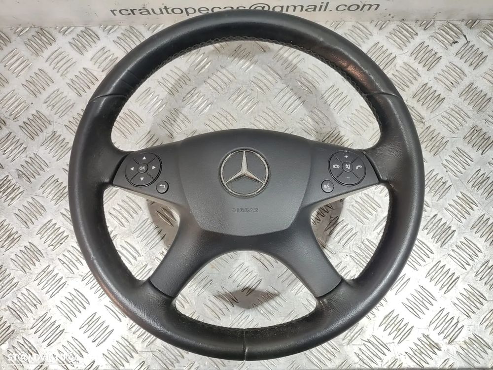 Volante + Airbag Completo em pele Mercedes Benz Class C W204 - Com comandos multifunções - 3
