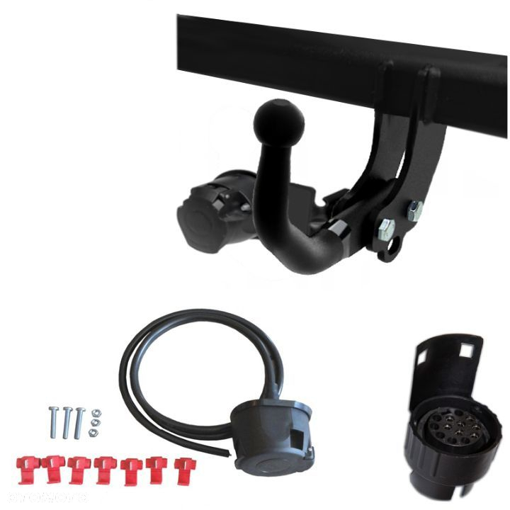HAK HOLOWNICZY + WIĄZKA + GNIAZDO 7P + ADAPTER 7PIN/13P  FORD FOCUS MK1 I HTB 3+5D - 13