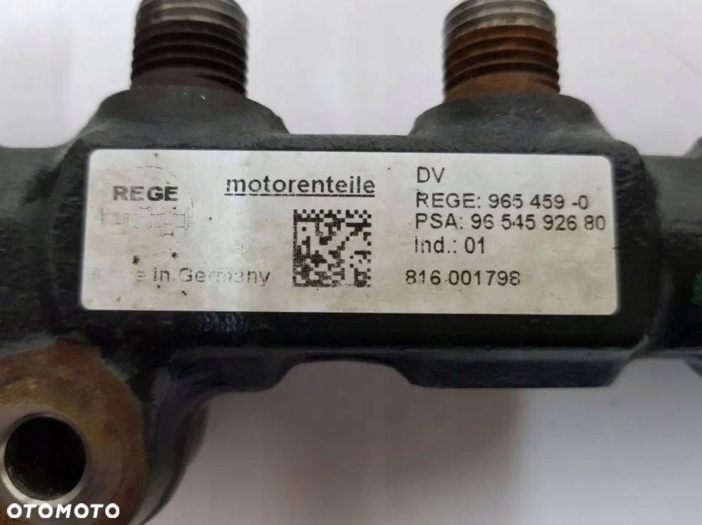 LISTWA WTRYSKOWA 1.6TDCI PEUGEOT 1.6HDI 9654592680 - 3