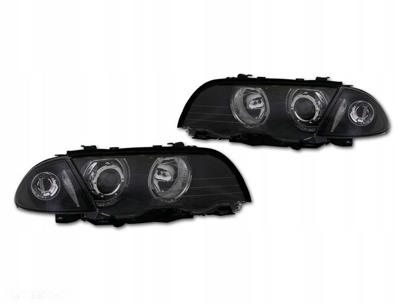 Reflektory Lampy kpl Diody Soczewka Clear Black Czarne Bmw 3 E46 1998-2001 - 3
