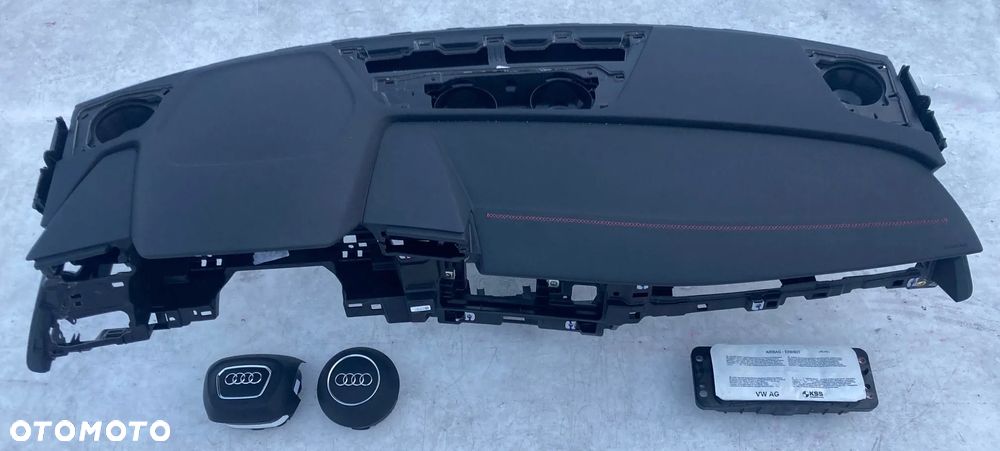 AUDI A3 8Y DESKA KONSOLA KOKPIT PULPIT PÓŁKA PARAPET SZYTA SKÓRA AIRBAG FOTELA W FOTEL PODUSZKI POWIETRZNE KIEROWCY PASAŻERA PASY PAS KURTYNA MIX DESKA ORYGINAŁ NOWA !!! - 3