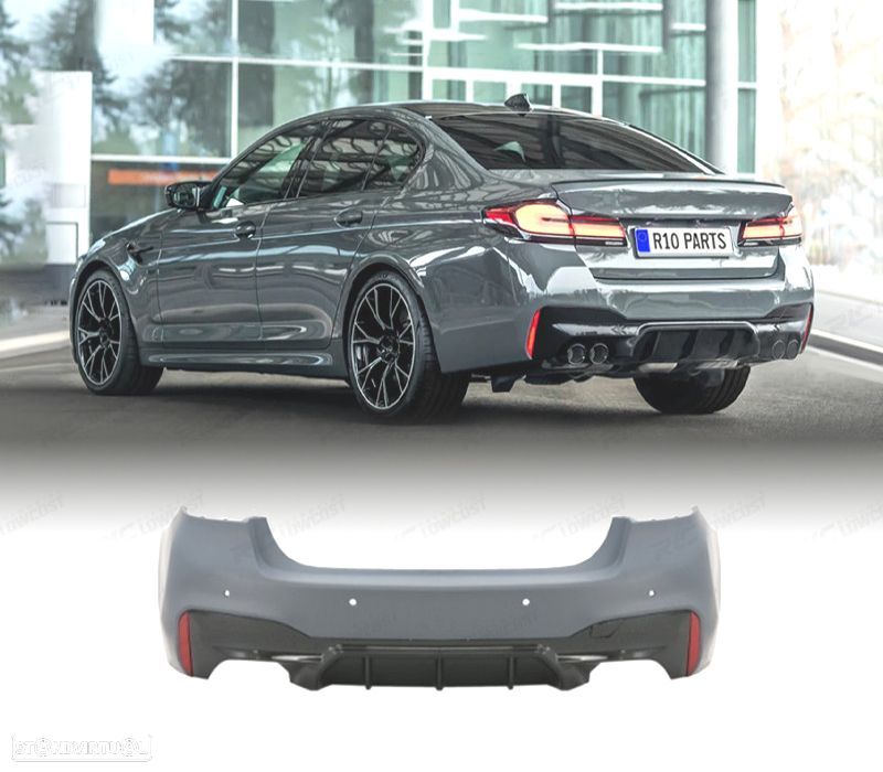 PARA-CHOQUES TRASEIRO BMW G30 LCI 21-23 LOOK M5 PDC DUPLA SAÍDA - 1