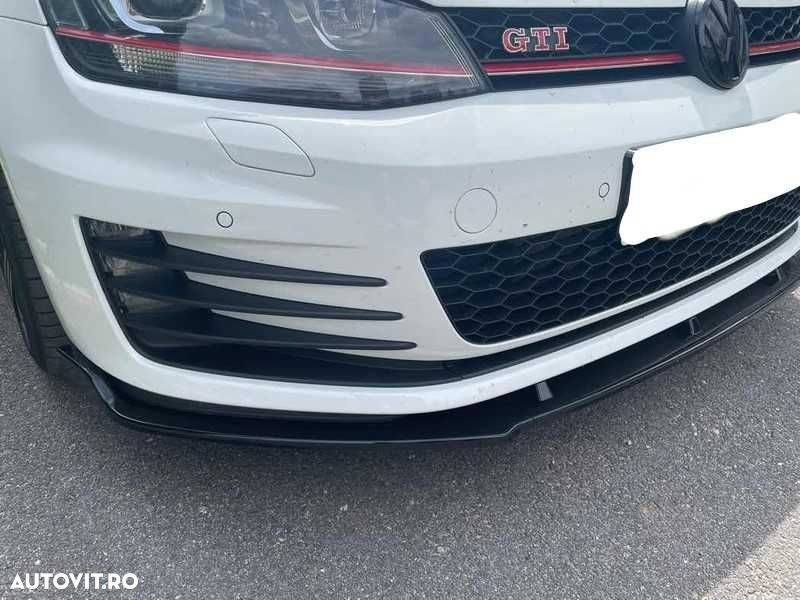 Prelungire Extensie Lip Bara Fata Volkswagen Golf 7 / 7.5 Negru Lucios - 6