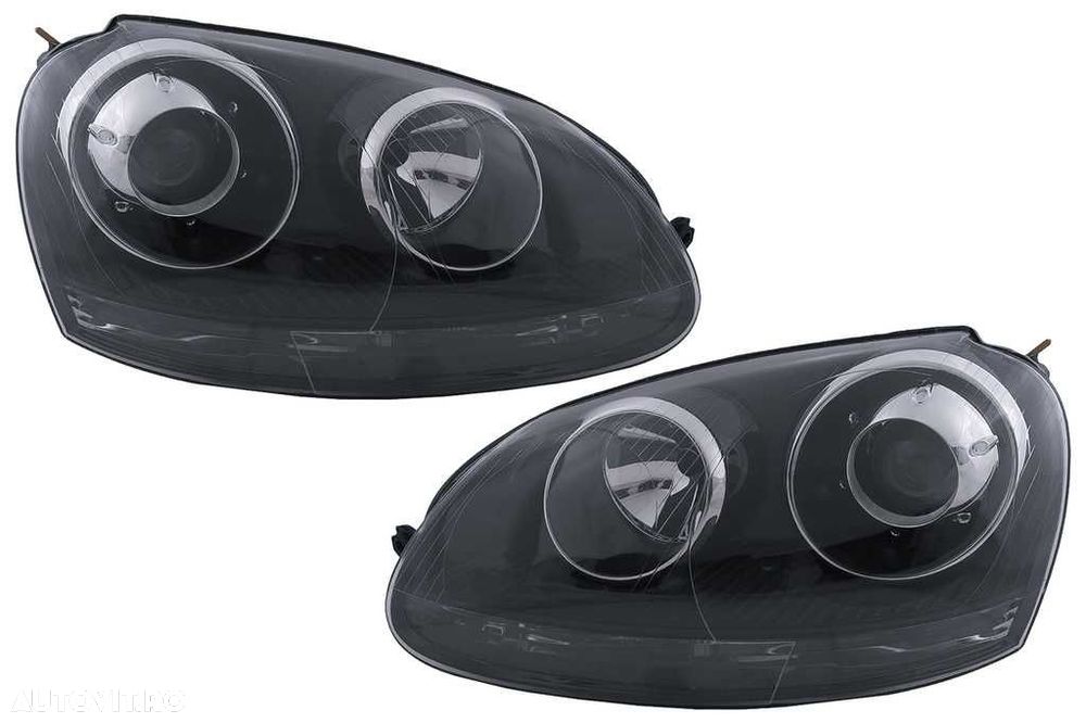 Faruri VW Golf 5 Jetta GTI R32 Look Lupa Chrome Black Kitt sau DEPO - 1