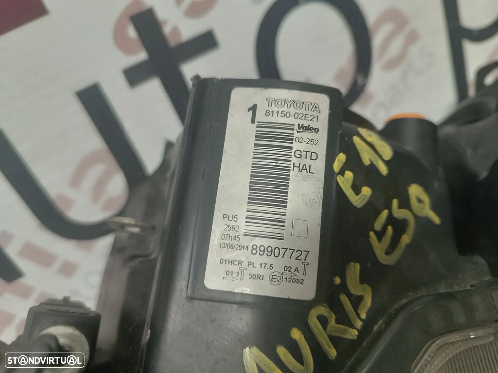 ÓTICA / FAROL TOYOTA AURIS E18 ESQUERDO 2013 - 2014 - 2015 REF. 89907727 81150-02E21 - 5